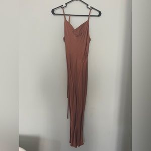 Shona Joy La Lune Cowl Neck Midi Copper Dress 2